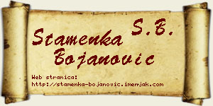 Stamenka Bojanović vizit kartica